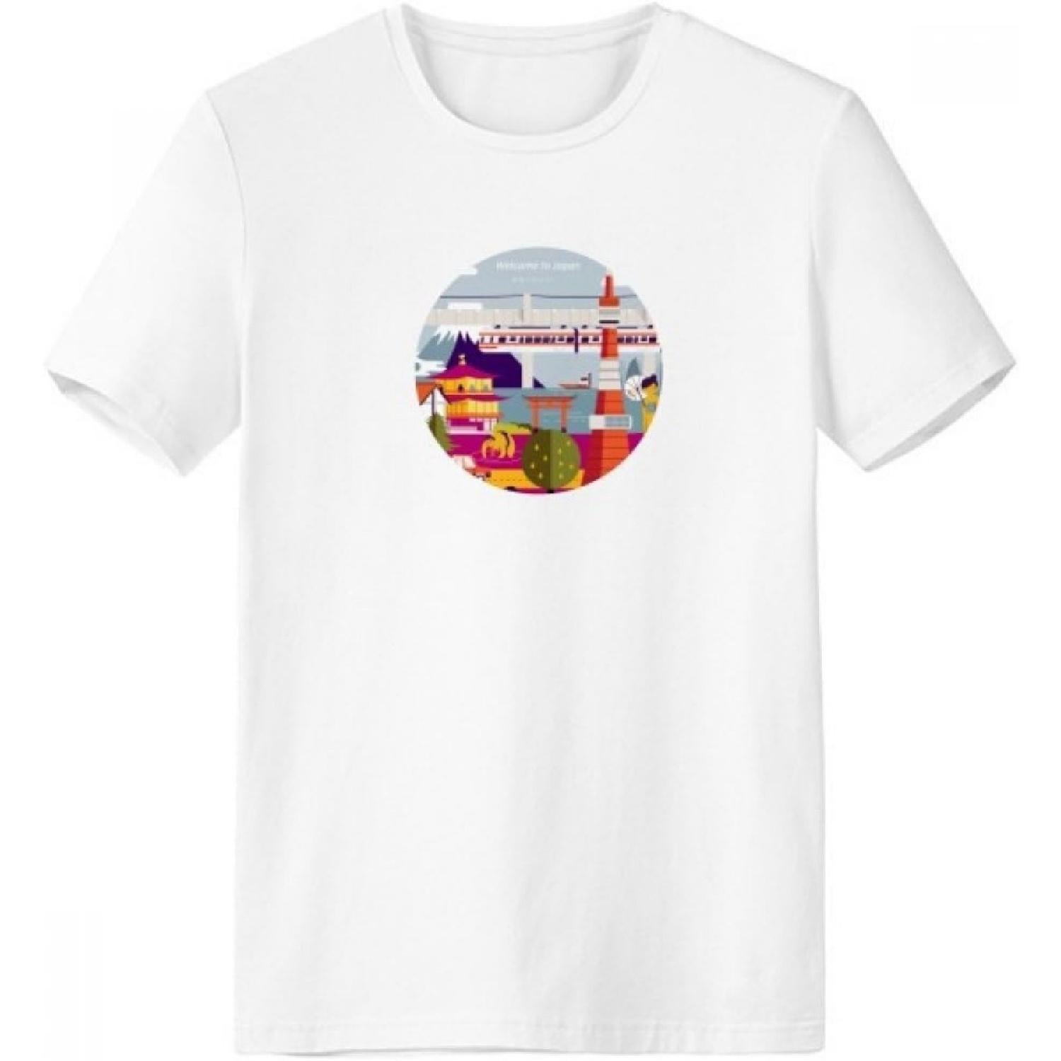 Local Japanese Famous Sightseeing Crew-Neck White T-shirt Spring Summer Tagless Comfort Sports T-shirts Gift S