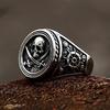 Vintage Unique Double Knife Pirate Skull Ring Gothic Stainless Steel Skull Ring for Men Boys Amulet Jewelry Gift Dropshipping