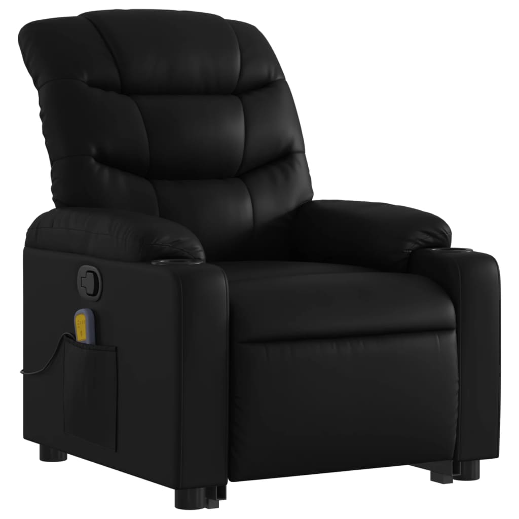 Vidaxl Lift and Massage Chair, Reclining, Black, Eco-Leather