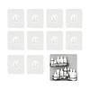 Adhesive Hooks, Wall Hooks, Set of 10, Clear Thin Film Hooks, Non-perforated Construction, Adhesion Specifications, Drip-proof and Moisture-proof