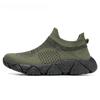 Men's Breathable Knitted Sneakers Slip-on Plus Size 39-47 Casual Sports Shoes Non-slip Lightweight Walking Footwear