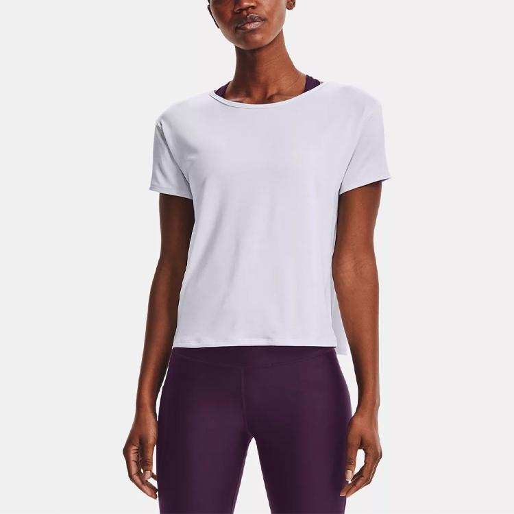Under Armour Drop Shoulder Sleeve T Shirt Women's White Unisex 1364661-100