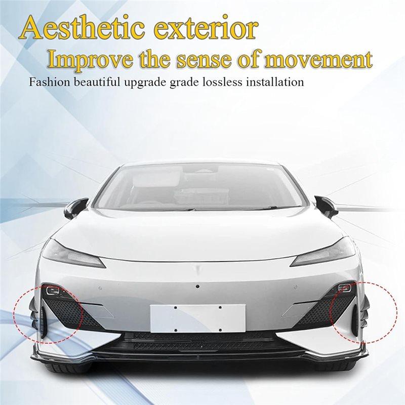 Pack-6 Car Spoiler Canards Kit Universal Auto Front Bumper Lip Splitter Exterior Soft Rubber Decorative Stickers