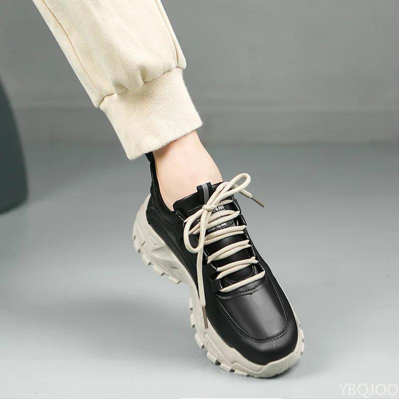 Fashion Ladies new dad Shoes Trendy thick soled Sneakers Casual lace up Women's board shoes Fashion comfort single shoe Mujer Zapatos
