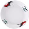 Ceramic Farmhouse Rooster Dish: Deep Round Plate for Fruit, Rice, and Soup