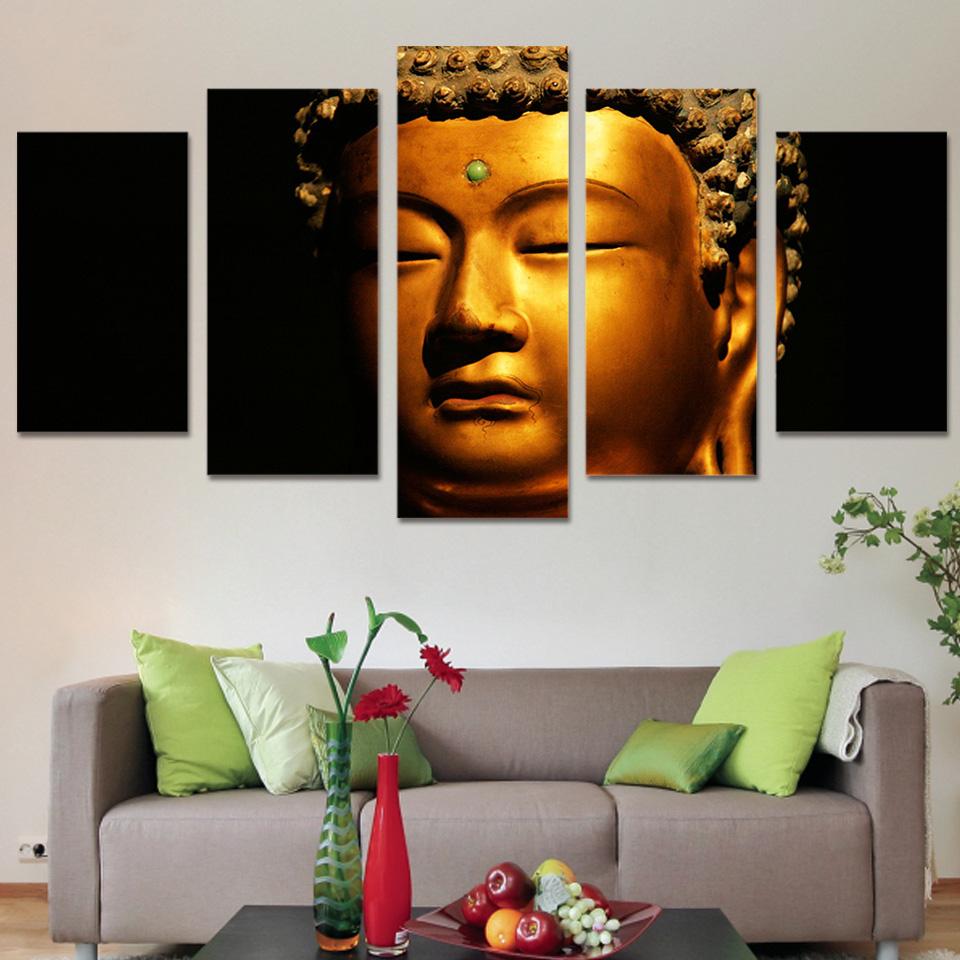 HD Printed Golden Buddha Painting Canvas Print Room Decor Print Poster Picture Canvas No Frame