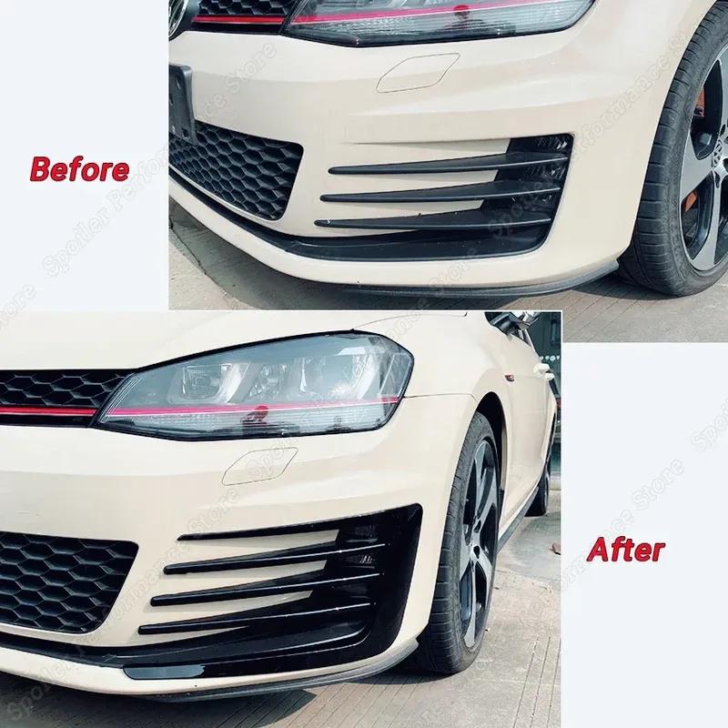 For Golf 7 MK7 VII GTI GTD Front Bumper Canard Flare Mods Fin Splitter Wind Knife 2012-2017 Clubsport Custom Body Kit Black New