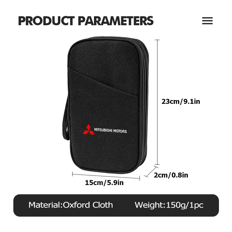 Portable Car Travel Storage Bag Keys License Gadget Card Bag For Mitsubishi Lancer ASX Pajero Mirage Attrage Xpander Outlander