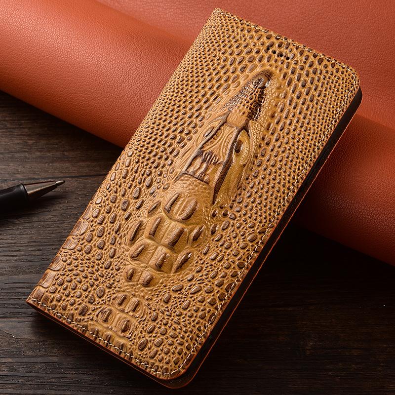 Applicable To Apple 17e 16e Leather Mobile Phone Case IPhone 14plus Flip 14PRO Protective Case Crocodile Head