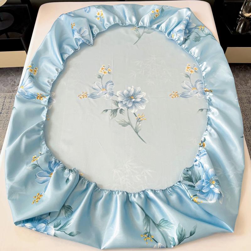 Saltea nouă imprimată din mătase de gheață, covoraș din mătase de gheață, husă protectoare de saltea antiderapantă, covoraș moale pentru aer condiționat de vară, saltea