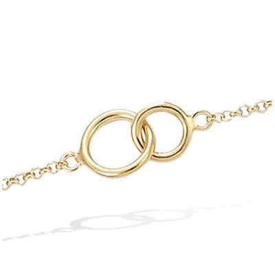 [R4246] - Gold Plated Bracelet 'Choréographie' - 9 and 7 Mm (circles)