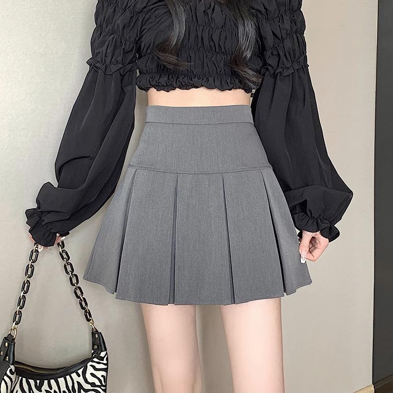 

2024 High Waist Black Pleated A-line Mini Skirt - Women s Slimming Flared Umbrella Style for Spring, Summer, and Autumn 2XL [Recommended 131-147 lbs]