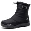 Men's Winter Warm Snow Boots Water Resistant Zipper Faux Fur Lining Mid Calf Ankle Booties Non-Slip Outdoor Walking Hiking Work Boots Shoes for Men