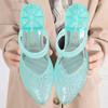 Damen Sommer Baotou Transparente Kristall Casual Sandalen Weicher Boden Rutschfest Atmungsaktiv Doppelt nutzbar Strand Sandalen Hausschuhe