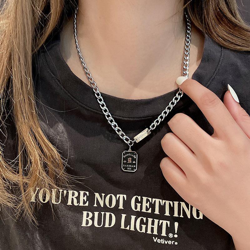 Men's Indifferent Style Titanium Steel Necklace: Light Luxury, High-End Design, Hip Hop Chain Accessory