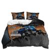 Three-Piece Retro Car Quilt Cover Pillowcase Digital Printing Kit Bedding