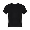 Basic Style Silm Pullover Tops round Neck Short Sleeve T-shirt