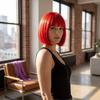 Cosplay Halloween Colored Bangs Wig Colorful Short Straight Bob Hair Vibrant Bob Wig  Parties