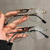 Vintage and Personalized Double Beam Metal Frame Women's Reading Glasses Fashionable and High-quality Anti Blue Light Glasses
