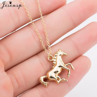 Lucky Running Horse Pendant Necklace Women Jewelry Cute Animal Horseshoe Horse Necklaces Mother's Day Accessories