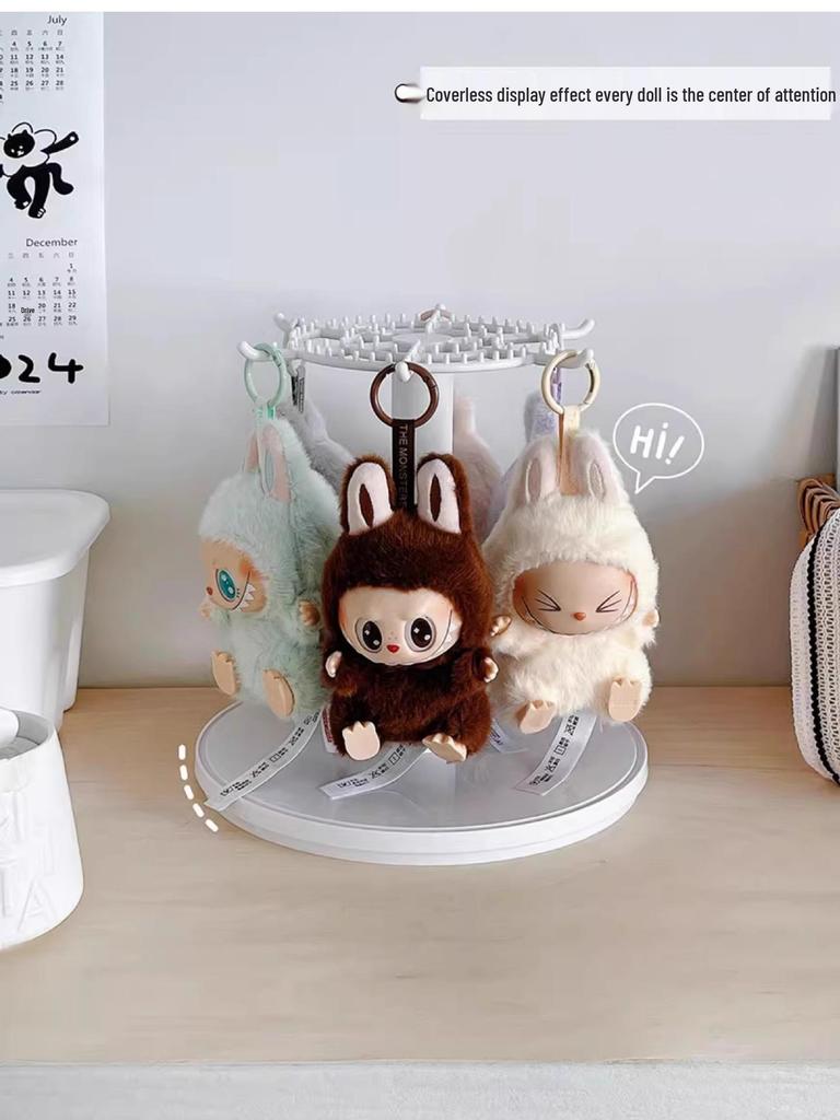 Rotating Labubu Plush Doll Display and Storage Box