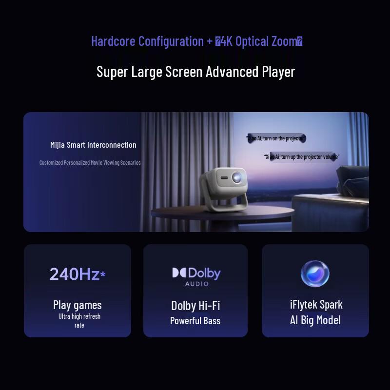 JMGO N3 Pure Tri-Color Laser 4K Zoom Projector (CN Version)