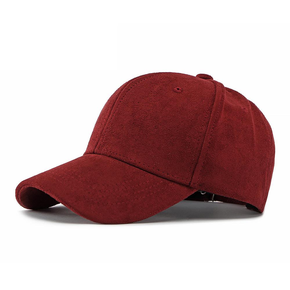 Unisex Suede Baseball Cap Adjustable Solid Color Sun Hat for Men Women Outdoor Sports