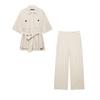 European and American style, wholesale women's clothing, fashionable and versatile temperament, cross-border belt jacket and trousers set