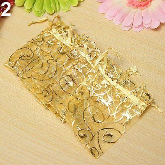 100Pcs Organza Gift Bags Jewellery Christmas Wedding Party Packing Pouches