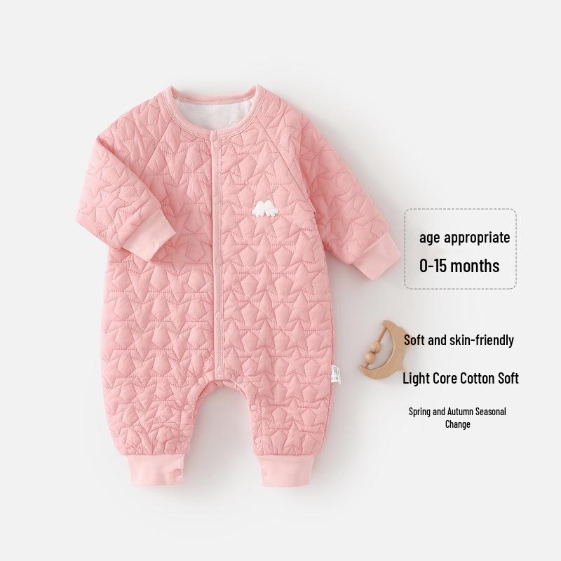 Noworodek Pikowany Wiosenny Pajacyk - Ciepłe Ubranka Niemowlęce z Długim Rękawem