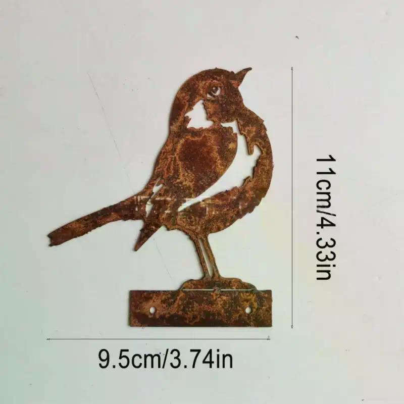 Rust-Colored Bird Comfortable Home And Garden Decoration Country Metal Artwork Backyard Wall Decoration Iron Garden Decorati