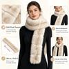 Faux Fox Fur Plush Scarf Double-sided Neck Scarf New Neck Warmer  Women Girl