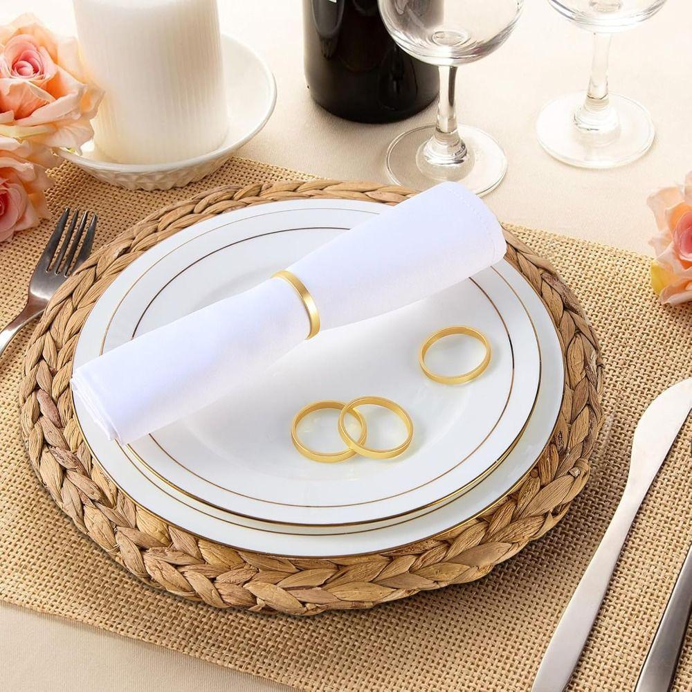 Roundness Gold Rose Gold Metal Napkin Holder Napkin Rings  for Wedding Banquet Valentines Easter
