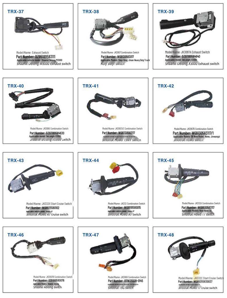 Compatible with JK332C Start Cruise and Howo T7 Combination Switch WG99255830037.