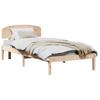 Natural Wooden Bed Frame with Headboard 90 X 200 Cm Solid Pine Wood