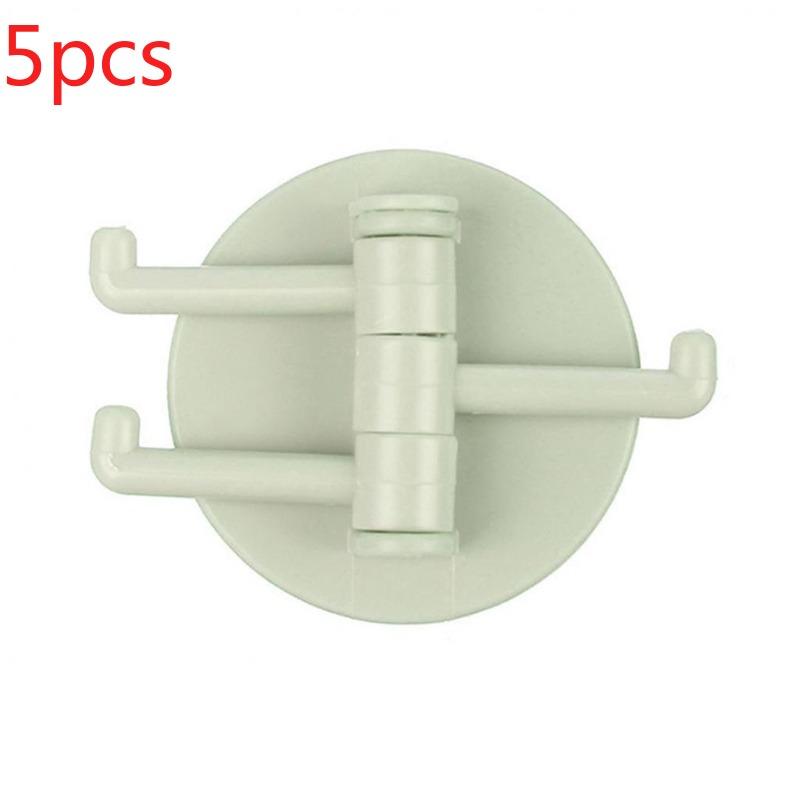 Universal Plastic Towel Hook 3-Split Rotating Holder Bathroom Door Back Hanger