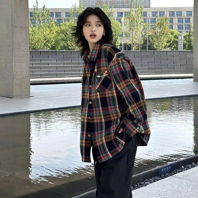 2024 dopisní košile s dlouhým rukávem Japonský hongkongský styl volná košile pro chlapce léto trendy všestranný ležérní kabát