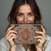 New Creative Pattern Zipper Storage Bag Printed Fine Hemp Cloth Bag Women's Multi Functional Makeup Bag
