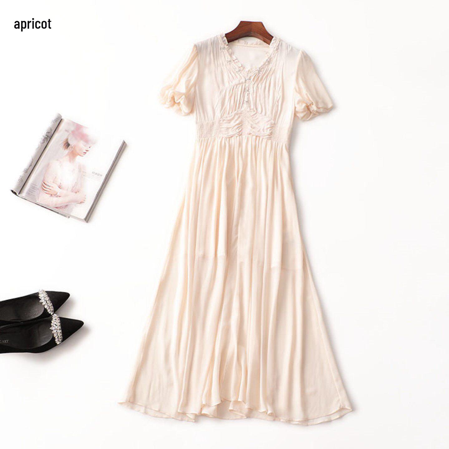 

Summer Short Sleeve Extended Style Dress - Women s Clearance Collection Large абрикосовий