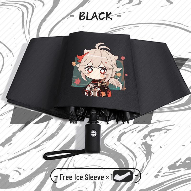 Genshin Impact Automatický skládací deštník s UV ochranou pro žáky základních škol - Odolný proti větru, pro slunečné i deštivé počasí