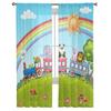 Train Zoo Cartoon Children Sun Rainbow Tulle Sheer Window Curtains for Living Room Bedroom Modern Voile Organza Curtains Drapes