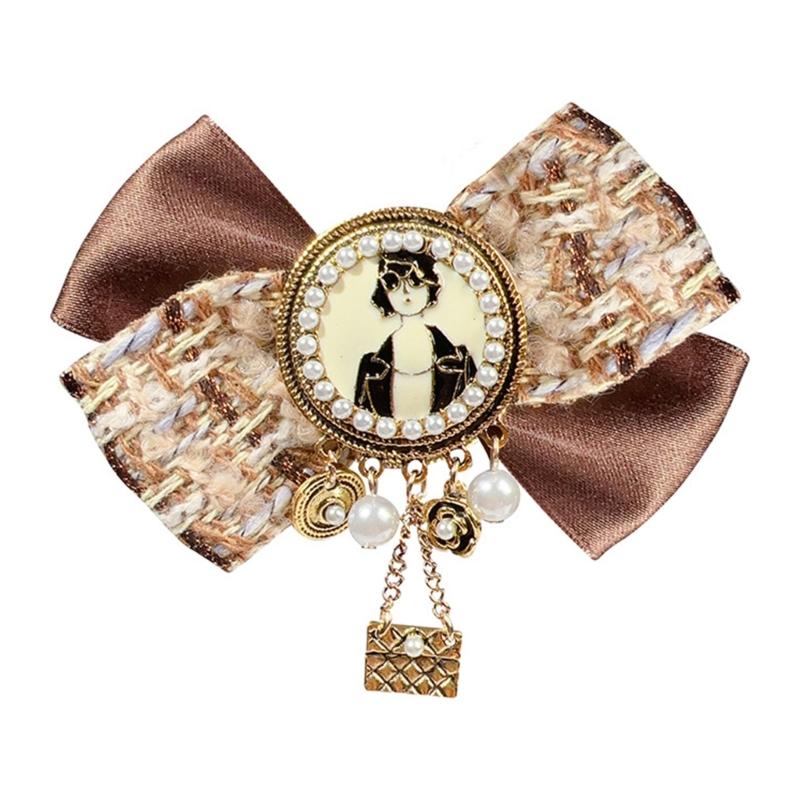Elegant Vintage Brooch Bowknot Shirt Collar Pin With Alloy Ribbon Design For Formal Occasions Daily Wear