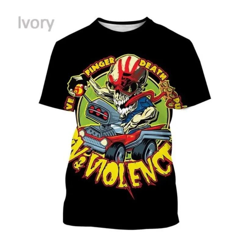 Neue Pop Metall Band Fünf Finger Death Punch 3D Druck T-shirt Mode Männer Kleidung Hip Hop Harajuku Unisex Übergroßen T Shirt Tops
