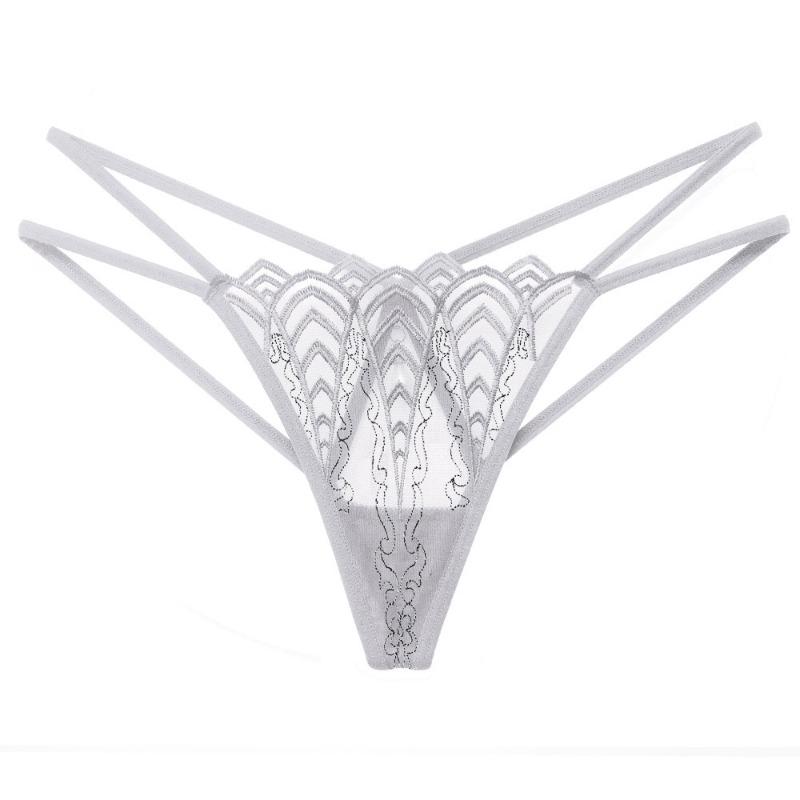 Sex Underwear Sexy Temptation Sex Panties Women's Beautiful Buttocks Tulle Embroidered Pearl Perspective Pure Desire Hot Thong