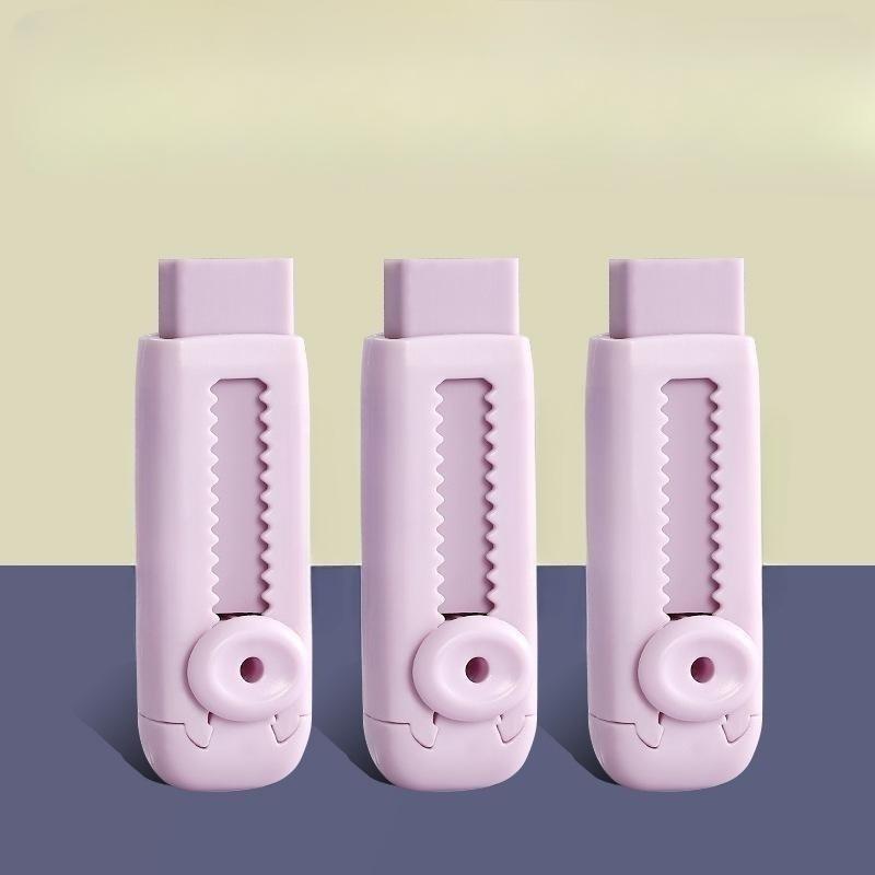 Creative Sliding Erasers, Push and Pull Pencil Eraser, Retractable Pencil Rubber School Stationery Supply