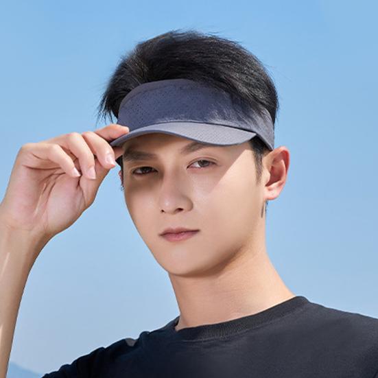 Men Summer Hat Empty Top Hollow Out Mesh Long Brim Sunscreen Anti-UV Face Protection Lightweight Tennis Jogging Peaked Cap