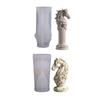 Artistic Horse Sculpture Candle Making Mould Silicone Roman Column Base For Customes Scented Candle Crafting Project