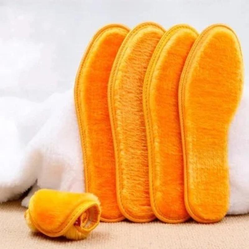 2 Pairs Winter Fleece-Lined Thick Warm Plush Insoles for Men and Women Cold-Proof Breathable Deodorant Foot Warmers