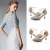 Fashion Elegant Pearl Pointed Toe Mid Heel Pumps For Women