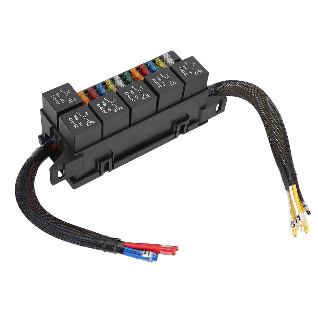 Fuse Relay Box 12V 6 Relay 11 ATC ATO Fuse Waterproof Relay Block Box for Car Yacht Boat